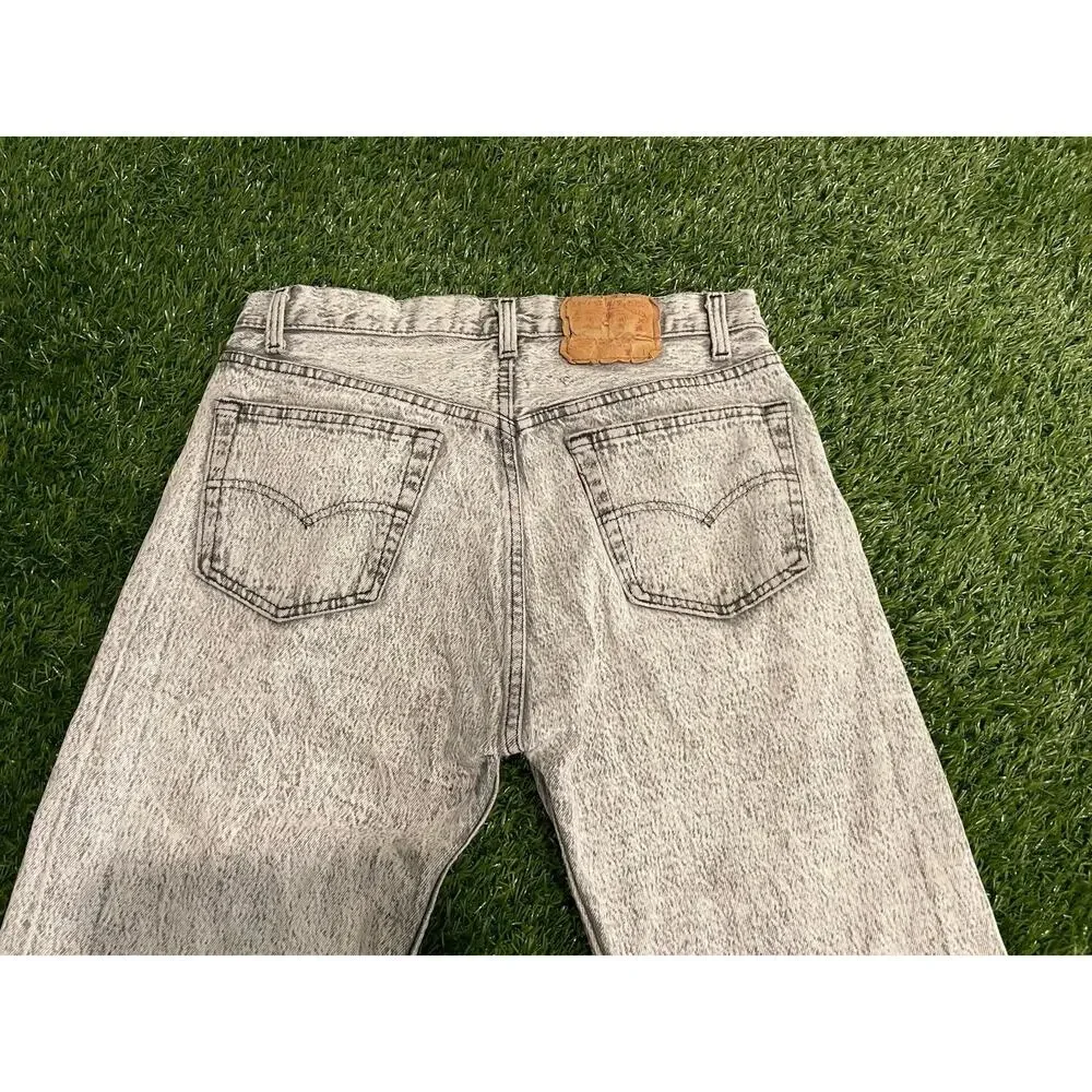 Vintage October 1988 Levi's 501-0655 Acid Wash Gray Denim Jeans Made inUSA 32x30